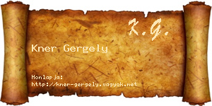 Kner Gergely névjegykártya